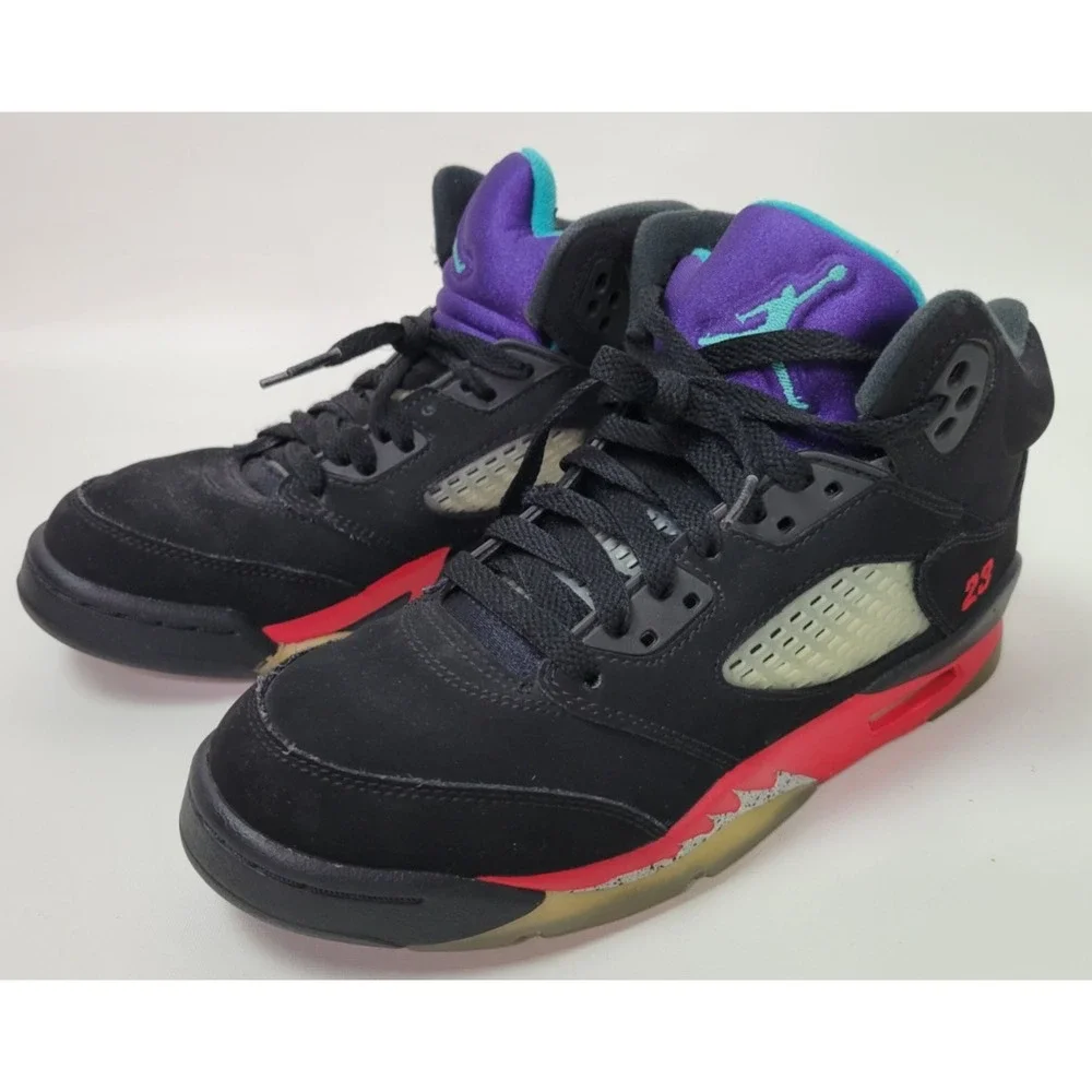 Nike Air Jordan 5 Retro Top 3 Black Red cz2989-001 5.5Y‎